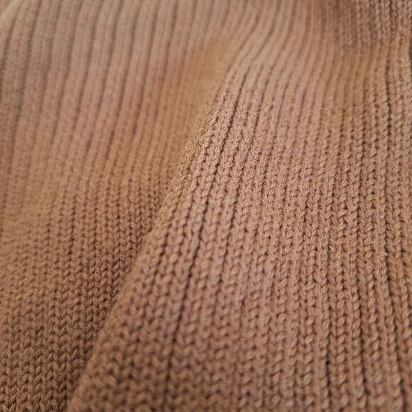 TCEC Crop Turtleneck Sweater Rust Brown Cotton L - Picture 2 of 13